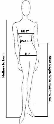 Size for your bridal dress