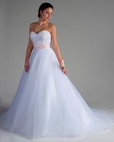 Bridal Dress: Bridalane - 203 - Shown in White/Pink organza 