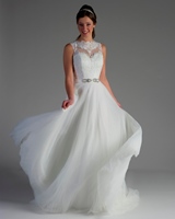 Bridal Dress: Bridalane - 208 - Shown in Ivory soft tulle and lace 