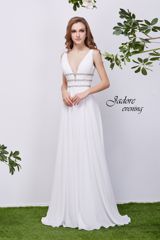 Bridal Dress: Jadore Collection - Chiffon Deep V Beaded Dress J13068 