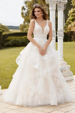 Wedding Dress - Sophia Tolli Bridal Collection - Y12233 - Romantic Tiered Tulle Ballgown With Floral Lace | SophiaTolliByMonCheri Bridal Gown