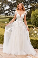Bridal Dress: Sophia Tolli Bridal Collection - Y22261 - Romantic A-Line Gown With Illusion Long Sleeves 