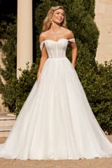 Bridal Dress: Sophia Tolli Bridal Collection - Y3103 - Ball Gown Wedding Dress With Corset Back 