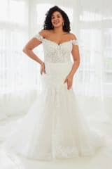 Bridal Dress: Sophia Tolli Bridal Collection - Y3104 - Floral Appliqu&eacute; Fit And Flare Wedding Dress 
