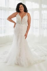 Bridal Dress: Sophia Tolli Bridal Collection - Y3109 - Dreamy Bridal Gown With Fitted Skirt 