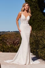 Bridal Dress: Sophia Tolli Bridal Collection - Y3111 - Sheath Wedding Dress With Allover Lace 
