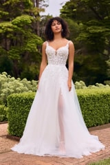 Bridal Dress: Sophia Tolli Bridal Collection - Y3126 - Beautiful Boho Bridal Gown With Volumous Skirt 