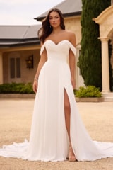 Bridal Dress: Sophia Tolli Bridal Collection - Y3128 - Dreamy Chiffon Wedding Dress With Skirt Split 