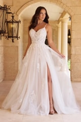Bridal Dress: Sophia Tolli Bridal Collection - Y3133 - Enchanting Wedding Gown With Sexy Skirt Split 