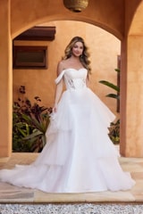 Bridal Dress: Sophia Tolli Bridal Collection - Y3134 - Dramatic Wedding Dress With Unique Detachable Overskirt 