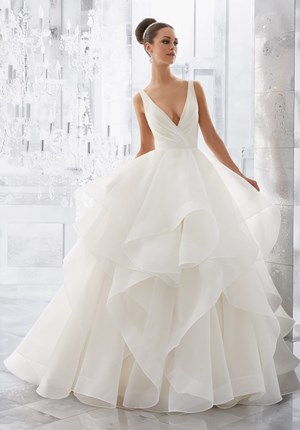 Wedding Dress - Mori Lee Blue FALL 2017 Collection: 5577 - Milly - Flounced Organza Ball Gown with Wide Horsehair Edging | MoriLee Bridal Gown