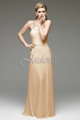 Evening Dress: Jadore J2 Collection - J2063 - Stretch netting w/ plastic beaded halter 