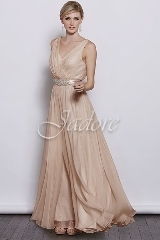 Evening Dress: Jadore J3 Collection - J3040 - 30D Chiffon. Belt is crystal beading w/ polyester 