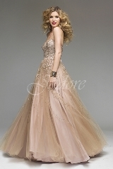 Evening Dress: Jadore J4 Collection - J4011 - Tulle w/ beaded appliqu&eacute; 