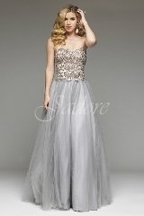 Evening Dress: Jadore J4 Collection - J4034 - Tulle Skirt, Polyester bodice w/ beaded appliqu&eacute; 