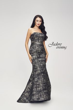  Dress - Jadore Collection - Metallic Trumpet dress J17036 | Jadore Evening Gown