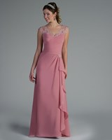 Evening Dress: Tutto Bene Collection: 22200 - Shown in Dusty Pink lace and chiffon 
