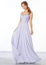 Evening Dress: Mori Lee Bridesmaids Spring 2020 Collection: 21656 - Chiffon Embriodered Bridesmaid Dress 