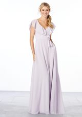 Evening Dress: Mori Lee Bridesmaids Spring 2020 Collection: 21657 - Flutter Sleeve Chiffon Bridesmaid Dress 