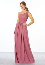 Evening Dress: Mori Lee Bridesmaids Spring 2020 Collection: 21662 - Pleated, One-Shoulder Chiffon Bridesmaid Dress 