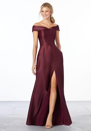 Bridesmaid Dress - Mori Lee Bridesmaids Spring 2020 Collection: 21663 - Satin Off-The-Shoulder Bridesmaid Dress | MoriLee Bridesmaids Gown