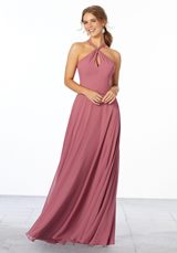Evening Dress: Mori Lee Bridesmaids Spring 2020 Collection: 21670 - Chiffon Bridesmaid Dress with Keyhole Front 