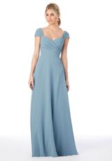 Evening Dress: Mori Lee Affairs FALL 2020 Collection: 13106 - Sweetheart Cap Sleeve Chiffon Bridesmaid Dress 