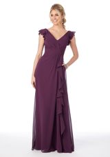 Evening Dress: Mori Lee Bridesmaids FALL 2020 Collection: 21686 - Ruffle Sleeve Chiffon Bridesmaid Dress 