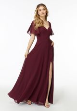 Evening Dress: Mori Lee Bridesmaids Collection: 21722 - Chiffon Flutter Sleeve, Sweetheart Bridesmaid Dress 