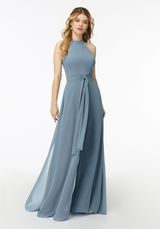 Evening Dress: Mori Lee Bridesmaids Collection: 21723 - Halterneck Chiffon Jumpsuit 
