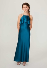 Evening Dress: Morilee Junior Bridesmaids Collection: 13214 - Flounced Silky Satin Junior Bridesmaid Dress 