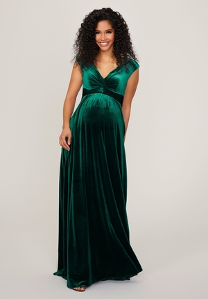 Bridesmaid Dress - Morilee Maternity Bridesmaids Collection: 14102 - Velvet V-Neck Maternity Bridesmaid Dress | Maternity Bridesmaids Gown