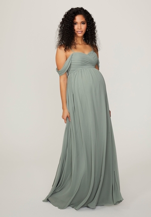 Bridesmaid Dress - Morilee Maternity Bridesmaids Collection: 14103 - Chiffon Maternity Bridesmaid Dress with Draped Bodice | Maternity Bridesmaids Gown