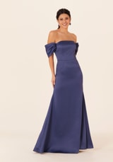 Evening Dress: Morilee Bridesmaids Collection: 21825 - Off The Shoulder Satin Bridesmaid Dress 