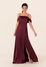 Evening Dress: Morilee Bridesmaids Collection: 21827 - Luxe Satin Bridesmaid Dress with Cuffed Neckline 