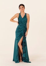 Evening Dress: Morilee Bridesmaids Collection: 21831 - Luxe Satin Bridesmaid Dress with Ruffle Detail 