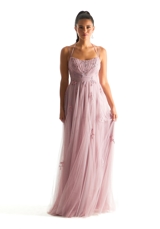 Evening Dress: Morilee Bridesmaids Collection: 21843 - Draped English Net Bridesmaid Dress with Appliqu&eacute;s 