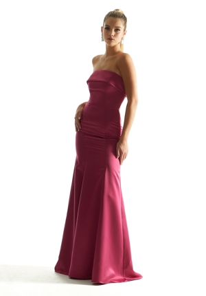 Special Occasion Dress - Morilee Bridesmaids Collection: 21849 - Satin Mermaid Bridesmaid Dress with Cuffed Neckline | MoriLee Prom Gown