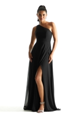 Evening Dress: Morilee Bridesmaids Collection: 21851 - One Shoulder Chiffon Bridesmaid Dress with Cowl Back 
