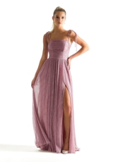 Evening Dress: Morilee Bridesmaids Collection: 21852 - Pleated Shimmer Bridesmaid Dress with Tie Straps 