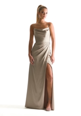 Evening Dress: Morilee Bridesmaids Collection: 21856 - Cowl Neck Luxe Satin Bridesmaid Dress 