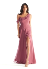Evening Dress: Morilee Bridesmaids Collection: 31222 - Chiffon Bridesmaid Dress with Asymmetric Draped Neckline 