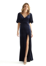 Evening Dress: Morilee Bridesmaids Collection: 31223 - Slim A-line Stretch Velvet Bridesmaid Dress 