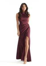 Evening Dress: Morilee Bridesmaids Collection: 31224 - Sheath Halter Luxe Satin Bridesmaid Dress 
