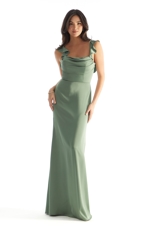 Evening Dress: Morilee Bridesmaids Collection: 31228 - Luxe Satin Bridesmaid Dress with Ruffled Straps 