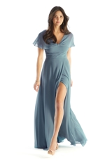 Evening Dress: Morilee Bridesmaids Collection: 31232 - A-line Chiffon Bridesmaid Dress with Capelet Sleeves 