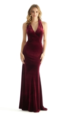Evening Dress: Morilee Bridesmaids Collection: 31234 - Halter Neck Stretch Velvet Sheath Bridesmaid Dress 