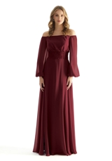 Evening Dress: Morilee Bridesmaids Collection: 31238 - Off The Shoulder Chiffon Bridesmaid Dress with Ruched Waist 