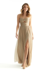 Evening Dress: Morilee Bridesmaids Collection: 31239 - Pleated Shimmer Twist Knot Bridesmaid Dress 
