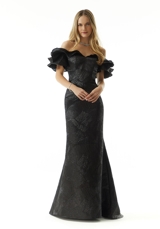 Evening Dress: Mori Lee Collection: 73013 - Off The Shoulder Textured Jacquard Evening Gown 